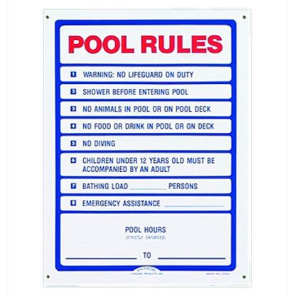 R230400: POOL RULES SIGN R230400