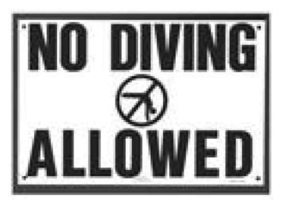 R231200: NO DIVING ALLOWED SIGN R231200