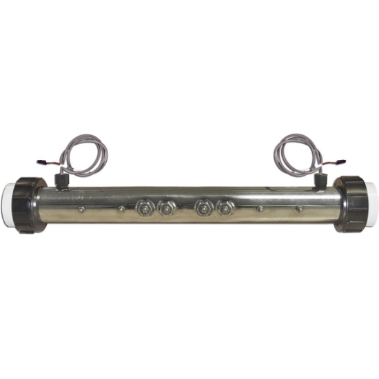 26-0053-F-M7-KS: Hot Tub Heater Replacement Assy, Balboa Series, 8000, 2.25"x19.25", 5.5kW, Titanium, M7, w/Sensors