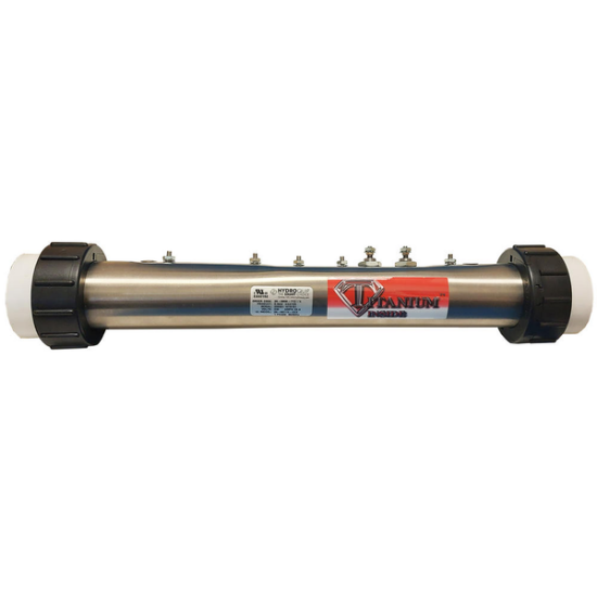 26-0808-7TD-K: Hot Tub Heater Replacement Assy, Replacement, 2.25"x15", 5.5kW, Titanium, Waterway, w/Studs