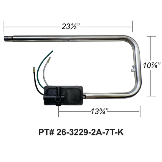 26-3229-2A-7T-K: Hot Tub Heater Replacement Assy, Low Flow, 5.5kW, 240V, Laing Squareback Style, Sundance 6500-402