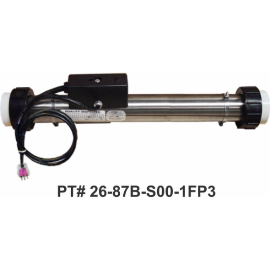 26-87B-S00-1FP3: Hot Tub Heater Replacement Assy, Gecko Series, Slide, 2.25"x15", 5.5kW, 30" Cord