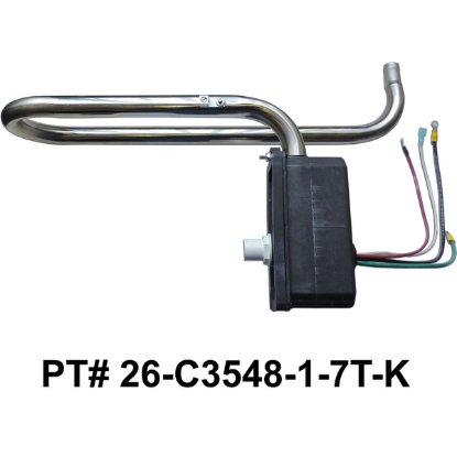 26-C3548-1-7T-K: Hot Tub Heater Replacement Assy, Low Flow, Laing, Triple Bend, 2.1/3.4kW, D1, w/Manual Reset TCO, Dual Titanium Elements