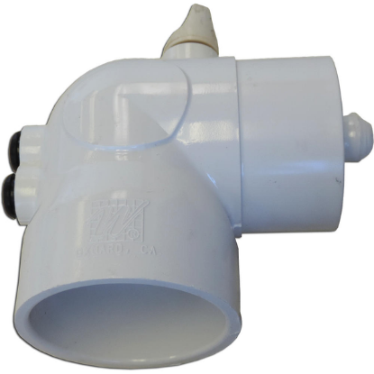 42-0037: Elbow, 90 Deg, 2" Soc x 2" Spig, 5/16" x 4" T-Well, Air Bleed Valve