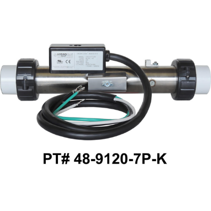 48-9120-7P-K: Hot Tub Heater Replacement Assy, 5.5kW, Titanium, 12", 316L, w/Cord, Arctic Spas