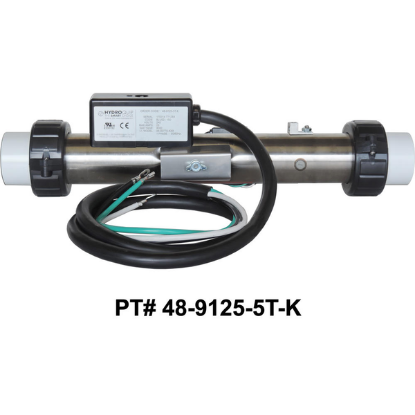48-9125-5T-K: Hot Tub Heater Replacement Assy, 4.0kW, Titanium, 15", 304SS, w/Cord, Arctic Spas