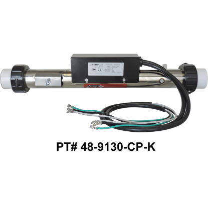 48-9130-CP-K: Hot Tub Heater Replacement Assy, 7.2kW, Dual Titanium, 19.25", 316L, w/Cords, Arctic Spas