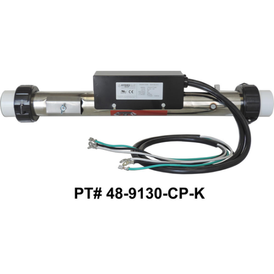 48-9130-CP-K: Hot Tub Heater Replacement Assy, 7.2kW, Dual Titanium, 19.25", 316L, w/Cords, Arctic Spas