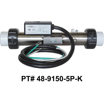 48-9150-5P-K: Hot Tub Heater Replacement Assy, 4.0kW, Titanium, 12", 316L, w/Cord, Arctic Spas