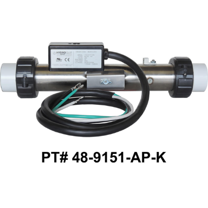 48-9151-AP-K: Hot Tub Heater Replacement Assy, 3.6kW, Titanium, 12", 316L, w/Cord, Arctic Spas