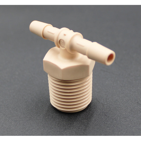 310-6158: TEE, 1/4"Bx1/4"Bx1/2"MPT