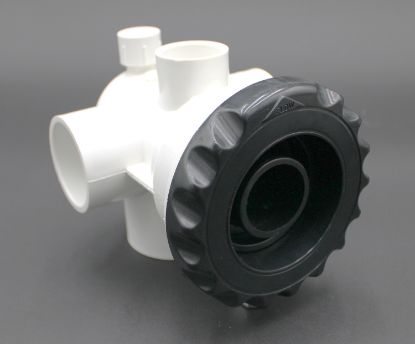 PLU21700390: Hot tub jet ASSY, QUAD FLO,1.5Sx1S,BLK
