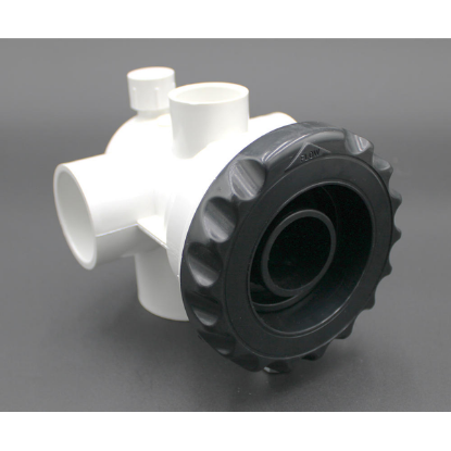 PLU21700390: Hot tub jet ASSY, QUAD FLO,1.5Sx1S,BLK
