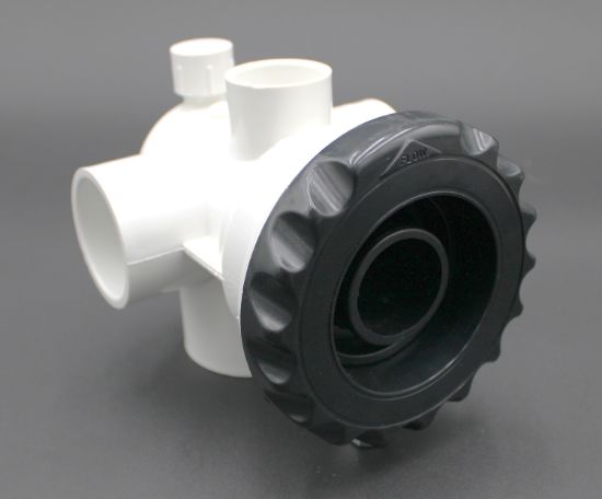 PLU21700390: Hot tub jet ASSY, QUAD FLO,1.5Sx1S,BLK