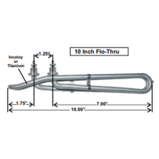 10" 1.3kW Flo-Thru Heater Element 12-0107-K