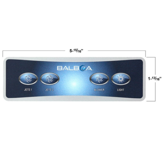 Balboa Series AX40S 4 Button Topside Overlay 80-10559-K