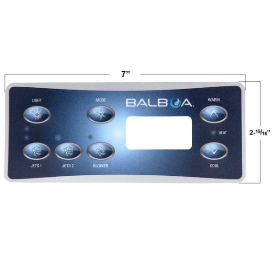Balboa Series ML551 7 Button Topside Overlay 80-11609-K