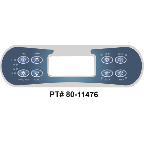 Balboa Series ML700 8 Button Topside Overlay 80-11476-K