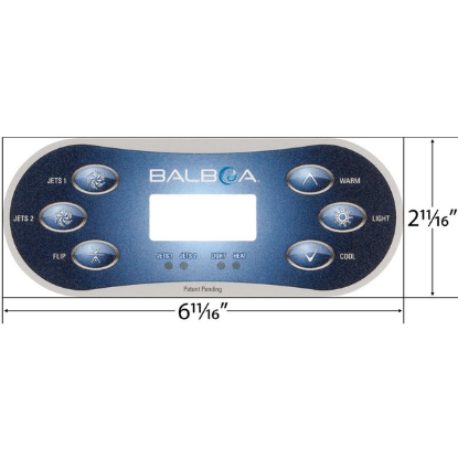 Balboa Series TP600 6 Button Topside Overlay 80-12198-K