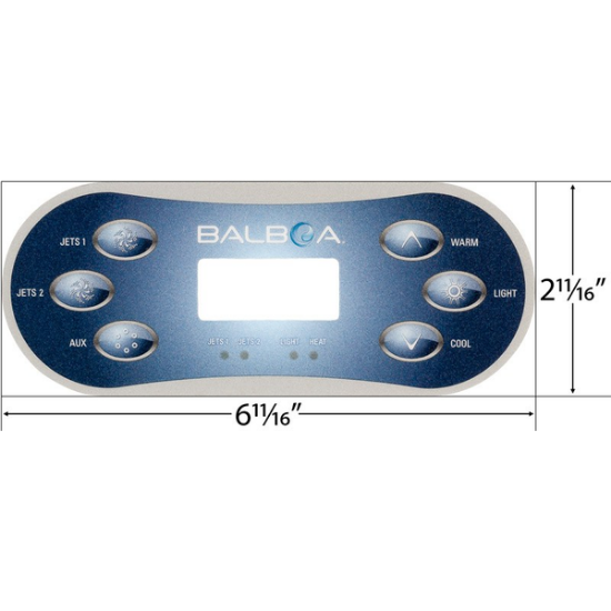 Balboa Series TP600 6 Button Topside Overlay 80-12762-K
