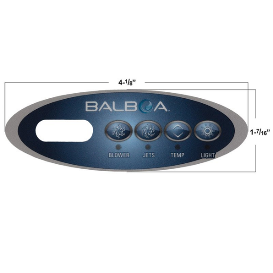 Balboa Series VL200 4 Button Topside Overlay 80-11127-K