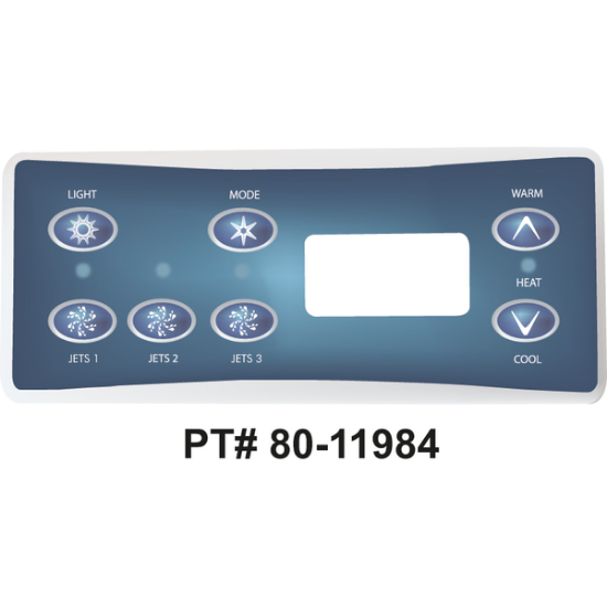 Balboa Series VL701S 7 Button Topside Overlay 80-11984-K