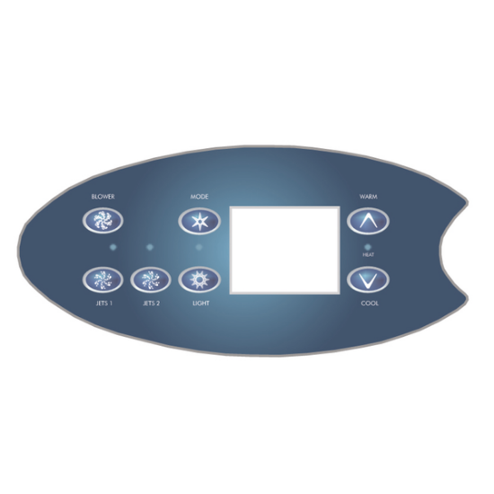 Balboa Series VL702S 7 Button Topside Overlay 80-11790-K