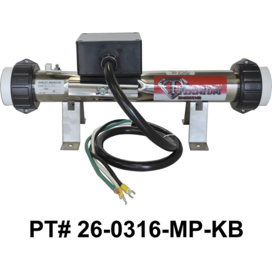 Titanium 5.5kW Flow Thru Heater Assembly 26-0316-MP-KB